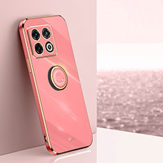 Silikon Hülle Handyhülle Ultra Dünn Schutzhülle Tasche Flexible mit Magnetisch Fingerring Ständer XL1 für OnePlus 10 Pro 5G Pink