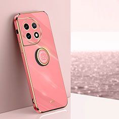 Silikon Hülle Handyhülle Ultra Dünn Schutzhülle Tasche Flexible mit Magnetisch Fingerring Ständer XL1 für OnePlus Ace 2 5G Pink