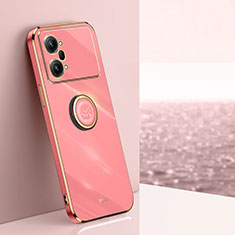 Silikon Hülle Handyhülle Ultra Dünn Schutzhülle Tasche Flexible mit Magnetisch Fingerring Ständer XL1 für Oppo K10 Pro 5G Pink