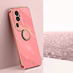 Silikon Hülle Handyhülle Ultra Dünn Schutzhülle Tasche Flexible mit Magnetisch Fingerring Ständer XL1 für Oppo Reno10 Pro+ Plus 5G Pink