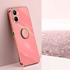 Silikon Hülle Handyhülle Ultra Dünn Schutzhülle Tasche Flexible mit Magnetisch Fingerring Ständer XL1 für Realme C33 (2023) Pink