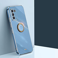Silikon Hülle Handyhülle Ultra Dünn Schutzhülle Tasche Flexible mit Magnetisch Fingerring Ständer XL1 für Samsung Galaxy S20 Blau