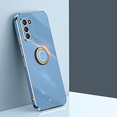Silikon Hülle Handyhülle Ultra Dünn Schutzhülle Tasche Flexible mit Magnetisch Fingerring Ständer XL1 für Samsung Galaxy S20 FE (2022) 5G Blau