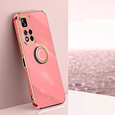 Silikon Hülle Handyhülle Ultra Dünn Schutzhülle Tasche Flexible mit Magnetisch Fingerring Ständer XL1 für Xiaomi Mi 11i 5G (2022) Pink