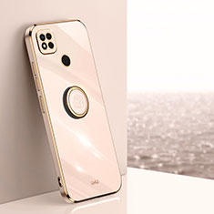 Silikon Hülle Handyhülle Ultra Dünn Schutzhülle Tasche Flexible mit Magnetisch Fingerring Ständer XL1 für Xiaomi POCO C31 Gold