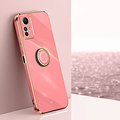 Silikon Hülle Handyhülle Ultra Dünn Schutzhülle Tasche Flexible mit Magnetisch Fingerring Ständer XL1 für Xiaomi Redmi Note 12S Pink