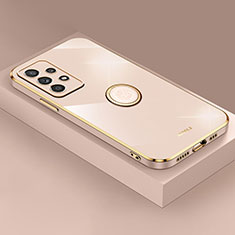 Silikon Hülle Handyhülle Ultra Dünn Schutzhülle Tasche Flexible mit Magnetisch Fingerring Ständer XL2 für Samsung Galaxy A33 5G Gold