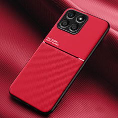 Silikon Hülle Handyhülle Ultra Dünn Schutzhülle Tasche Flexible mit Magnetisch für Huawei Honor X8a 5G Rot