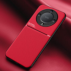 Silikon Hülle Handyhülle Ultra Dünn Schutzhülle Tasche Flexible mit Magnetisch für Huawei Honor X9a 5G Rot