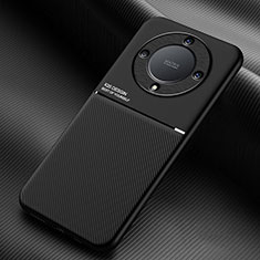 Silikon Hülle Handyhülle Ultra Dünn Schutzhülle Tasche Flexible mit Magnetisch für Huawei Honor X9a 5G Schwarz