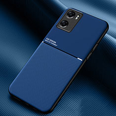 Silikon Hülle Handyhülle Ultra Dünn Schutzhülle Tasche Flexible mit Magnetisch für Oppo A57s Blau