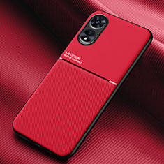 Silikon Hülle Handyhülle Ultra Dünn Schutzhülle Tasche Flexible mit Magnetisch für Oppo A97 5G Rot