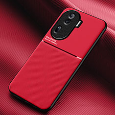 Silikon Hülle Handyhülle Ultra Dünn Schutzhülle Tasche Flexible mit Magnetisch für Oppo Reno11 Pro 5G Rot