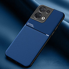 Silikon Hülle Handyhülle Ultra Dünn Schutzhülle Tasche Flexible mit Magnetisch für Oppo Reno9 Pro 5G Blau