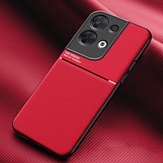 Silikon Hülle Handyhülle Ultra Dünn Schutzhülle Tasche Flexible mit Magnetisch für Oppo Reno9 Pro+ Plus 5G Rot