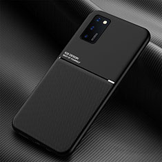 Silikon Hülle Handyhülle Ultra Dünn Schutzhülle Tasche Flexible mit Magnetisch für Samsung Galaxy A03s Schwarz