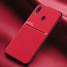 Silikon Hülle Handyhülle Ultra Dünn Schutzhülle Tasche Flexible mit Magnetisch für Samsung Galaxy A20 Rot