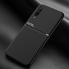 Silikon Hülle Handyhülle Ultra Dünn Schutzhülle Tasche Flexible mit Magnetisch für Samsung Galaxy A50 Schwarz