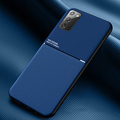 Silikon Hülle Handyhülle Ultra Dünn Schutzhülle Tasche Flexible mit Magnetisch für Samsung Galaxy Note 20 5G Blau