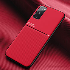 Silikon Hülle Handyhülle Ultra Dünn Schutzhülle Tasche Flexible mit Magnetisch für Samsung Galaxy S20 Lite 5G Rot
