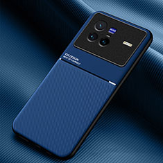 Silikon Hülle Handyhülle Ultra Dünn Schutzhülle Tasche Flexible mit Magnetisch für Vivo X80 5G Blau