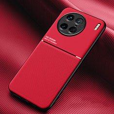 Silikon Hülle Handyhülle Ultra Dünn Schutzhülle Tasche Flexible mit Magnetisch für Vivo X90 Pro 5G Rot