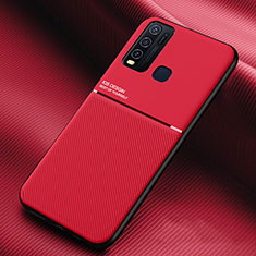 Silikon Hülle Handyhülle Ultra Dünn Schutzhülle Tasche Flexible mit Magnetisch für Vivo Y50 Rot