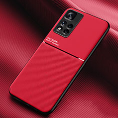 Silikon Hülle Handyhülle Ultra Dünn Schutzhülle Tasche Flexible mit Magnetisch für Xiaomi Mi 11i 5G (2022) Rot