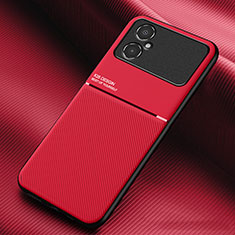 Silikon Hülle Handyhülle Ultra Dünn Schutzhülle Tasche Flexible mit Magnetisch für Xiaomi Poco M4 5G Rot
