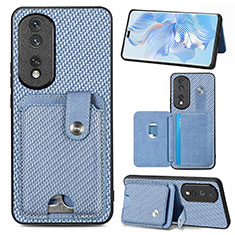 Silikon Hülle Handyhülle Ultra Dünn Schutzhülle Tasche Flexible mit Magnetisch S01D für Huawei Honor 80 Pro 5G Blau