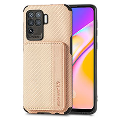 Silikon Hülle Handyhülle Ultra Dünn Schutzhülle Tasche Flexible mit Magnetisch S01D für Oppo A94 4G Gold