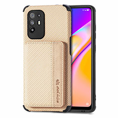 Silikon Hülle Handyhülle Ultra Dünn Schutzhülle Tasche Flexible mit Magnetisch S01D für Oppo A94 5G Gold