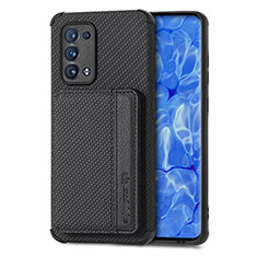 Silikon Hülle Handyhülle Ultra Dünn Schutzhülle Tasche Flexible mit Magnetisch S01D für Oppo Reno6 Pro 5G Schwarz