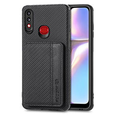 Silikon Hülle Handyhülle Ultra Dünn Schutzhülle Tasche Flexible mit Magnetisch S01D für Samsung Galaxy A10s Schwarz