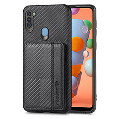 Silikon Hülle Handyhülle Ultra Dünn Schutzhülle Tasche Flexible mit Magnetisch S01D für Samsung Galaxy A11 Schwarz