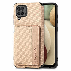 Silikon Hülle Handyhülle Ultra Dünn Schutzhülle Tasche Flexible mit Magnetisch S01D für Samsung Galaxy A12 Nacho Gold