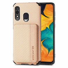 Silikon Hülle Handyhülle Ultra Dünn Schutzhülle Tasche Flexible mit Magnetisch S01D für Samsung Galaxy A30 Gold