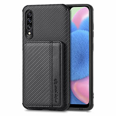 Silikon Hülle Handyhülle Ultra Dünn Schutzhülle Tasche Flexible mit Magnetisch S01D für Samsung Galaxy A50S Schwarz