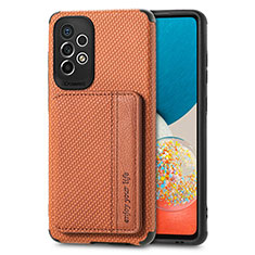 Silikon Hülle Handyhülle Ultra Dünn Schutzhülle Tasche Flexible mit Magnetisch S01D für Samsung Galaxy A53 5G Braun