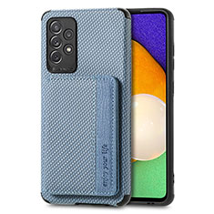 Silikon Hülle Handyhülle Ultra Dünn Schutzhülle Tasche Flexible mit Magnetisch S01D für Samsung Galaxy A72 5G Blau