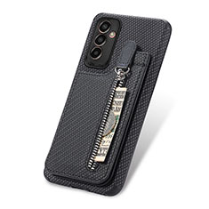 Silikon Hülle Handyhülle Ultra Dünn Schutzhülle Tasche Flexible mit Magnetisch S01D für Samsung Galaxy F13 4G Schwarz