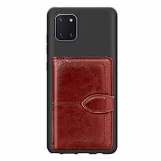 Silikon Hülle Handyhülle Ultra Dünn Schutzhülle Tasche Flexible mit Magnetisch S01D für Samsung Galaxy M60s Braun