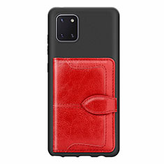 Silikon Hülle Handyhülle Ultra Dünn Schutzhülle Tasche Flexible mit Magnetisch S01D für Samsung Galaxy Note 10 Lite Rot