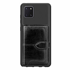 Silikon Hülle Handyhülle Ultra Dünn Schutzhülle Tasche Flexible mit Magnetisch S01D für Samsung Galaxy Note 10 Lite Schwarz