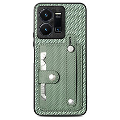 Silikon Hülle Handyhülle Ultra Dünn Schutzhülle Tasche Flexible mit Magnetisch S01D für Vivo Y35 4G Grün