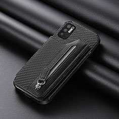 Silikon Hülle Handyhülle Ultra Dünn Schutzhülle Tasche Flexible mit Magnetisch S01D für Xiaomi POCO M3 Pro 5G Schwarz