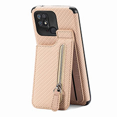 Silikon Hülle Handyhülle Ultra Dünn Schutzhülle Tasche Flexible mit Magnetisch S01D für Xiaomi Redmi 10 India Gold