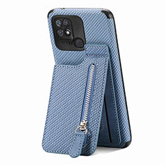 Silikon Hülle Handyhülle Ultra Dünn Schutzhülle Tasche Flexible mit Magnetisch S01D für Xiaomi Redmi 10C 4G Blau