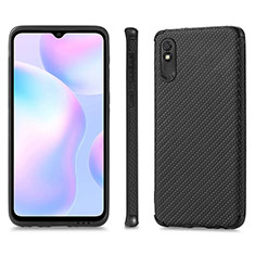 Silikon Hülle Handyhülle Ultra Dünn Schutzhülle Tasche Flexible mit Magnetisch S01D für Xiaomi Redmi 9A Schwarz