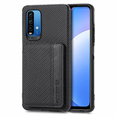 Silikon Hülle Handyhülle Ultra Dünn Schutzhülle Tasche Flexible mit Magnetisch S01D für Xiaomi Redmi 9T 4G Schwarz